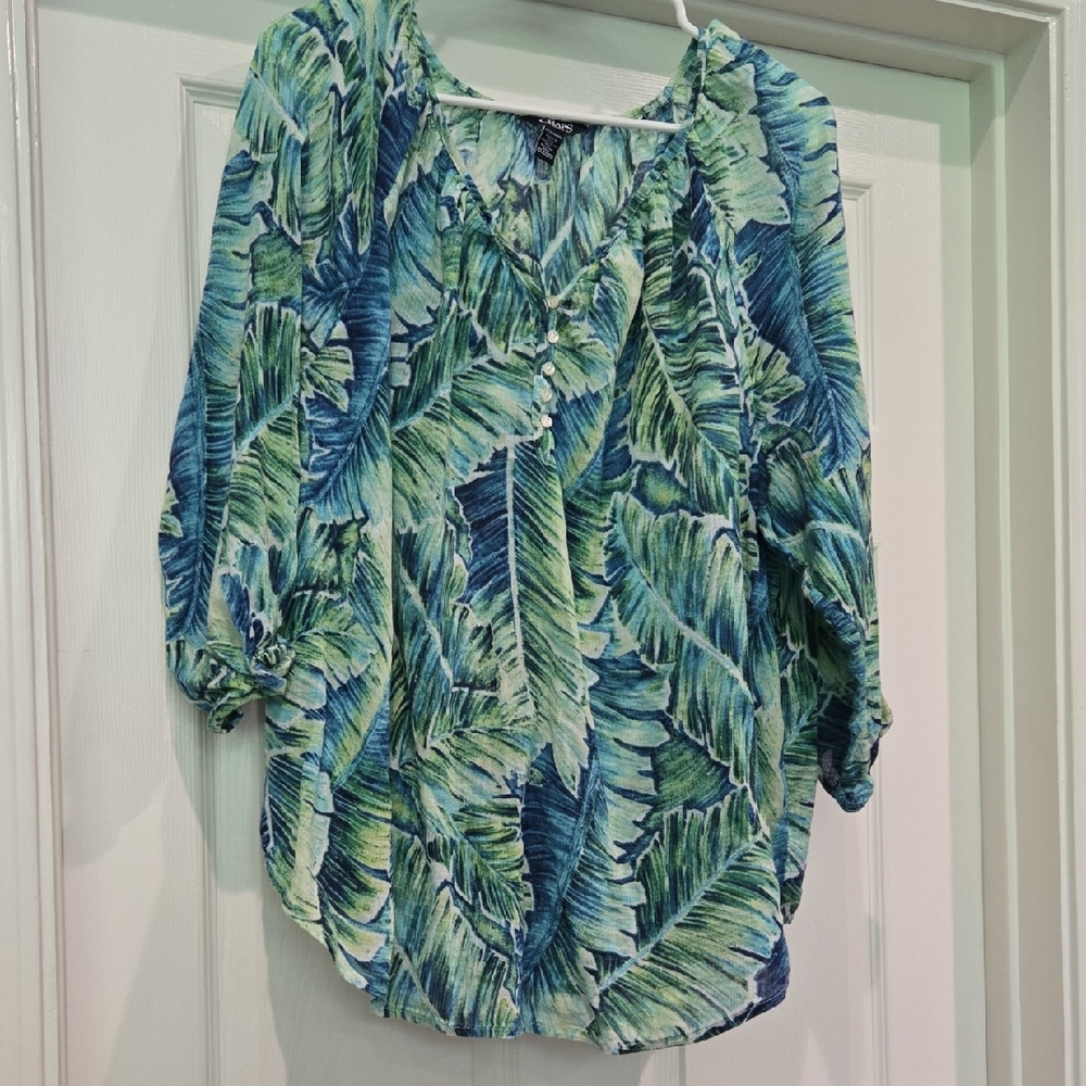 Chaps Tropical Top, Plus Size 2x?